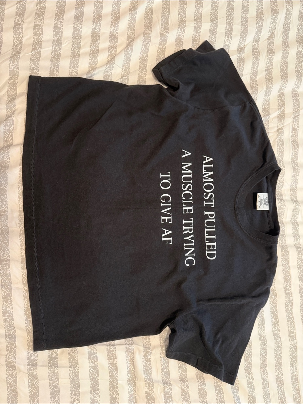 Comfort Colors Black Graphic Tee with White Text